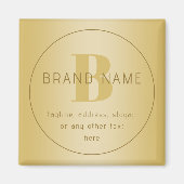Stilisierte moderne Minimal Gold Rücksendeadresse Magnet (Vorne)