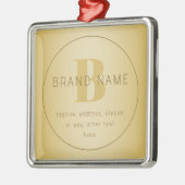 Stilisierte moderne Minimal Gold Rücksendeadresse Ornament Aus Metall (Links)