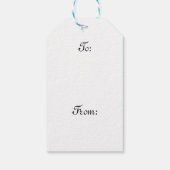 Stilisierte moderne Weihnachtsbaume in Silver-Gold Geschenkanhänger (Rückseite)