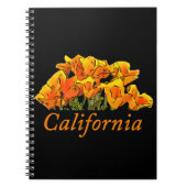 Stilisierte Mohnkunst mit "California" Text Spiral Notizblock (Vorderseite)