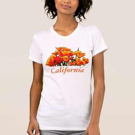 Stilisierte Mohnkunst, T - Shirt "California" (Vorderseite)