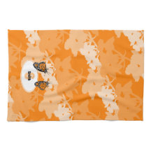 Stilisierte Monarch Butterfly Pair Name Orange