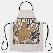 Stilisierte Monkey Linocut Illustration Schürze (Vorderseite)