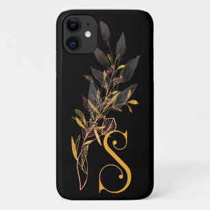 Stilisierte Monogramm aus Gold und Schwarz Case-Mate iPhone Hülle
