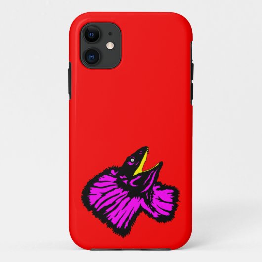 Stilisierte Neon Pink Frilled-NackenLizard Case-Mate iPhone Hülle (Rückseite)