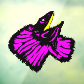 Stilisierte Neon Pink Frilled-NackenLizard Fensteraufkleber (Blatt 3)