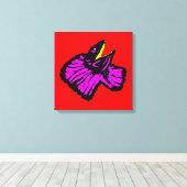 Stilisierte Neon Pink Frilled-NackenLizard Leinwanddruck (Insitu (Holzboden))