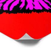 Stilisierte Neon Pink Frilled-NackenLizard Poster (Ecke)