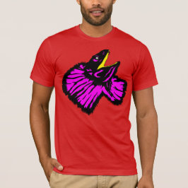 Stilisierte Neon Pink Frilled-NackenLizard T-Shirt