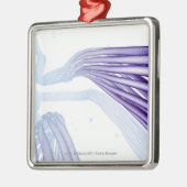 Stilisierte Nervenfasern Silbernes Ornament (Links)
