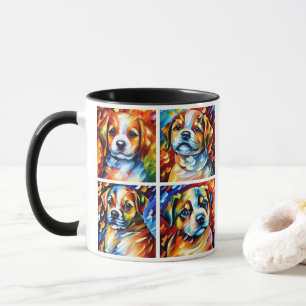 Stilisierte Niedliche Puppy-Portraits Coffee Tasse