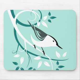 Stilisierte Nuthatch in Tree Mousepad