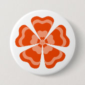 Stilisierte orange Retro-Blume Button (Vorderseite)