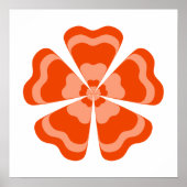 Stilisierte orange Retro-Blume Poster (Vorne)