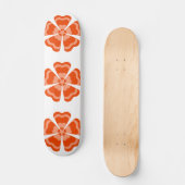 Stilisierte orange Retro-Blume Skateboard (Vorderseite)