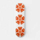 Stilisierte orange Retro-Blume Skateboard (Vorne)
