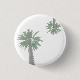 Stilisierte Palmen Pastel Green Tropical Button