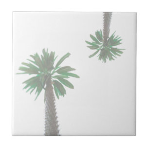 Stilisierte Palmen Pastel Green Tropical Fliese
