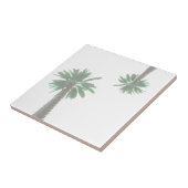 Stilisierte Palmen Pastel Green Tropical Fliese (Seite)