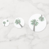 Stilisierte Palmen Pastel Green Tropical Konfetti (Rückseiten)