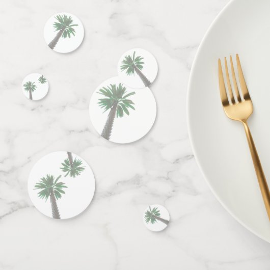 Stilisierte Palmen Pastel Green Tropical Konfetti (Gruppe)