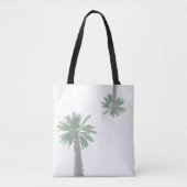 Stilisierte Palmen Pastel Green Tropical Tasche (Vorderseite)