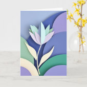 Stilisierte Papierblüte Karte (Gelbe Blume)