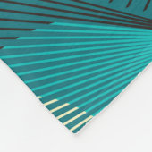 Stilisierte Peacock Feathers Blue Tile Fleecedecke (Ecke)