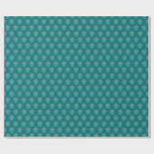 Stilisierte Peacock Feathers Blue Tile Geschenkpapier (Flach)