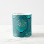 Stilisierte Peacock Feathers Blue Tile Kaffeetasse (Mittel)