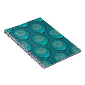 Stilisierte Peacock Feathers Blue Tile Notizblock (Rechte Seite)