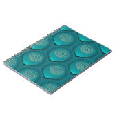 Stilisierte Peacock Feathers Blue Tile Notizblock (Linke Seite)