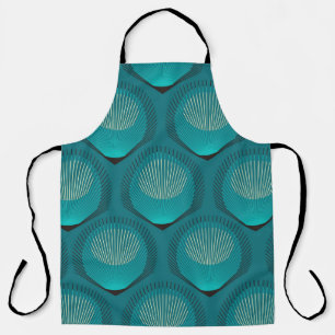 Stilisierte Peacock Feathers Blue Tile Schürze