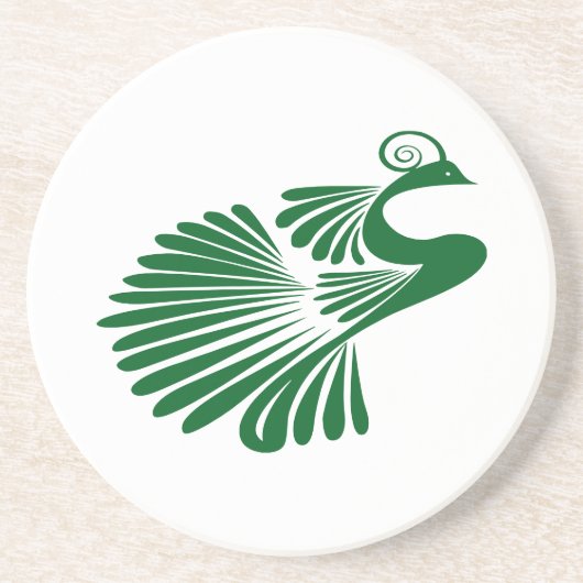 Stilisierte Peacock-Untersetzer Getränkeuntersetzer (Vorne)