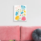 Stilisierte Peony Blossom Art Print Leinwanddruck (Insitu (Wohnzimmer))