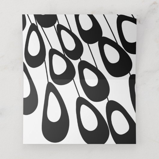 Stilisierte Pfauenfeather-Hochzeitssemble-Tischnum Platzkarte (Innenseite Aufgefaltet)