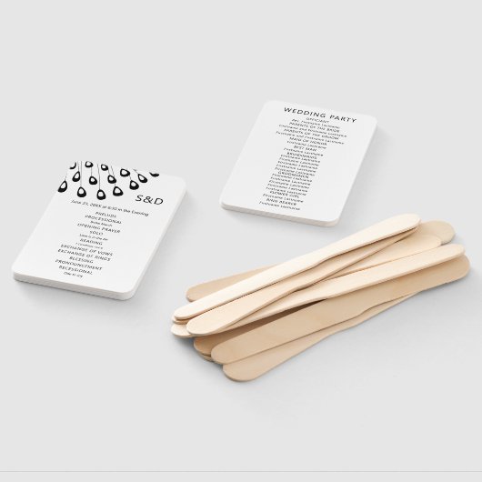 Stilisierte Pfauenfederhalter-Hochzeitsprogramm Fächer (Non-assembled)