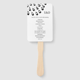 Stilisierte Pfauenfederhalter-Hochzeitsprogramm Fächer