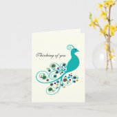 Stilisierte Pfauenkarte Karte (Gelbe Blume)