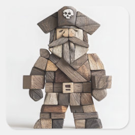 Stilisierte Piratenkleber Quadratischer Aufkleber