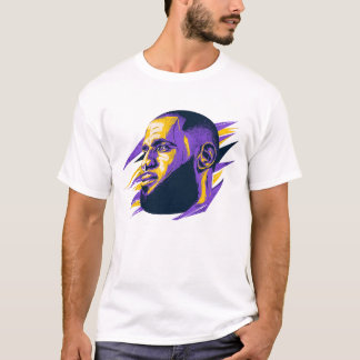 Stilisierte Porträtillustration von LeBron James T-Shirt