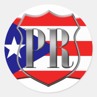 Stilisierte puerto-ricanische Flagge Runder Aufkleber