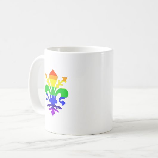 Stilisierte Rainbow-Lilie Kaffeetasse (Vorderseite Links)