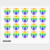 Stilisierte Rainbow-Lilie Quadratischer Aufkleber (Blatt)