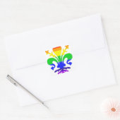 Stilisierte Rainbow-Lilie Quadratischer Aufkleber (Umschlag)