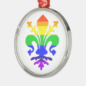 Stilisierte Rainbow-Lilie Silbernes Ornament (Links)