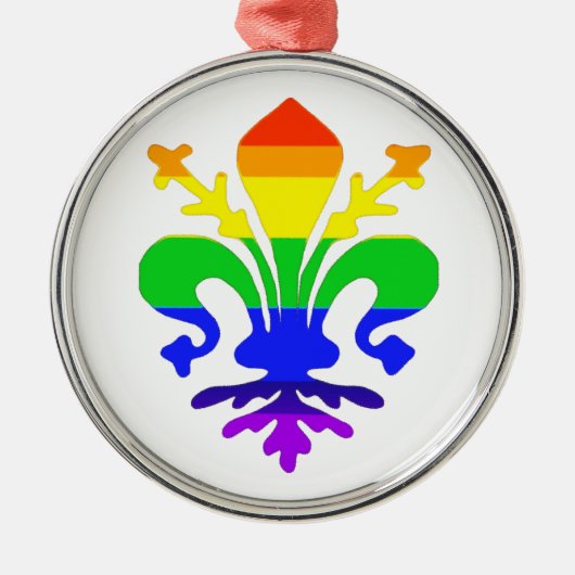 Stilisierte Rainbow-Lilie Silbernes Ornament (Vorne)