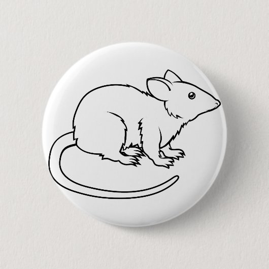 Stilisierte Rattenillustration Button (Vorderseite)