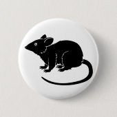 Stilisierte Rattenillustration Button (Vorderseite)