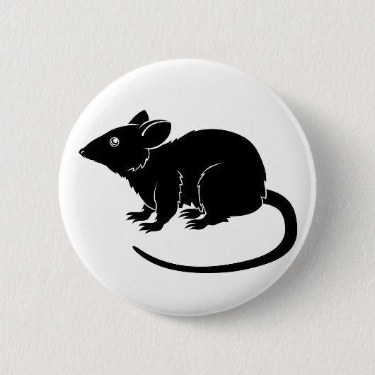 Stilisierte Rattenillustration Button (Vorderseite)